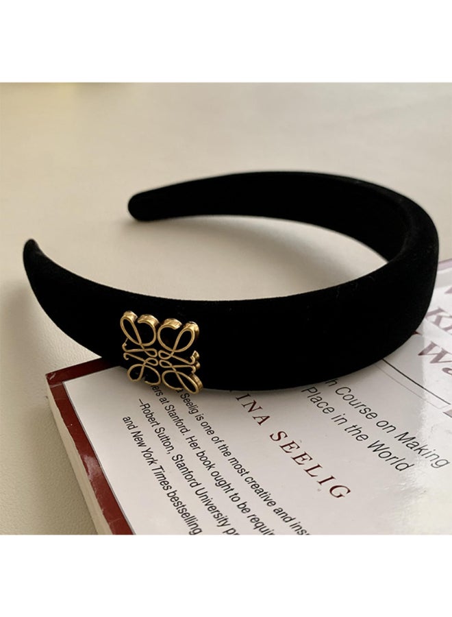 Ceoyiler Fashion Headbands Black Velvet Headband for Women Classic Retro Design Hair Suitable for Women Fashion Headband Black - Image 4