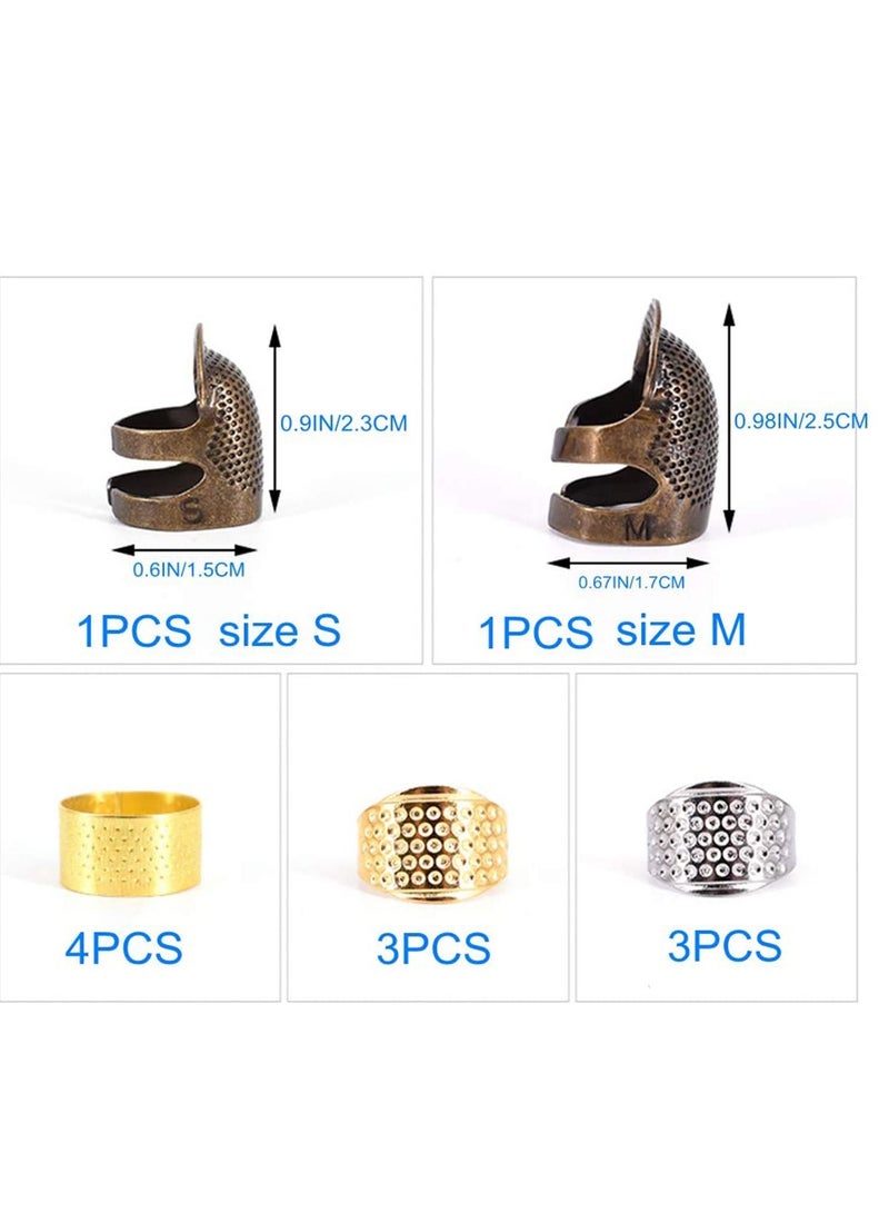 SYOSI Thimble of Upgrade Adjustable, Premium Copper Sewing Accessories, and Supplies, Durable and Sturdy Finger Protectors, Comfort Sewing Accessories, Thimbles for Hand Sewing 12PCS  - Image 4