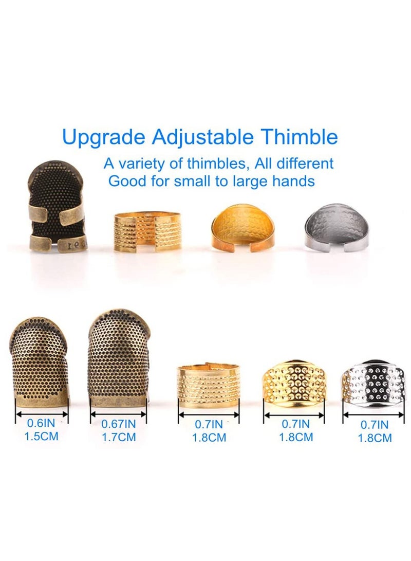 SYOSI Thimble of Upgrade Adjustable, Premium Copper Sewing Accessories, and Supplies, Durable and Sturdy Finger Protectors, Comfort Sewing Accessories, Thimbles for Hand Sewing 12PCS  - Image 3