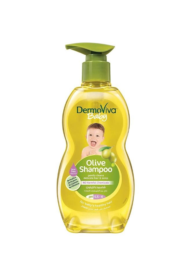 Baby Olive Shampoo With PH 5.5 - 6 Gentley Cleanses Delicate Hair Scalp With No Tear Formula For Baby's Healthy Hair - 200 ml