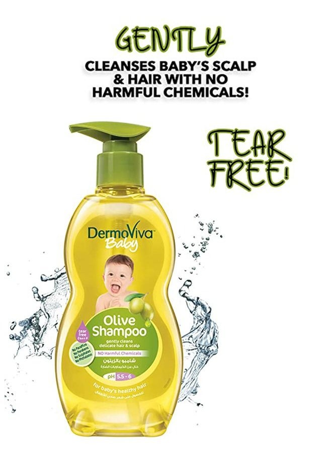 Baby Olive Shampoo With PH 5.5 - 6 Gentley Cleanses Delicate Hair Scalp With No Tear Formula For Baby's Healthy Hair - 200 ml