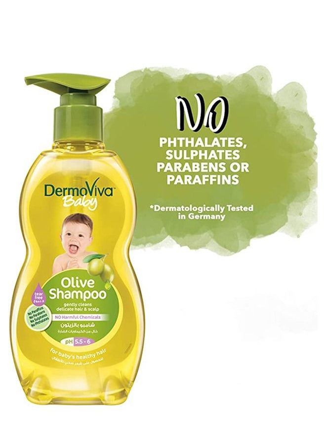 Baby Olive Shampoo With PH 5.5 - 6 Gentley Cleanses Delicate Hair Scalp With No Tear Formula For Baby's Healthy Hair - 200 ml