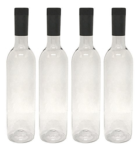 nicebottles Plastic Wine Bottles  Screw Caps Clear 750ml  Pack of 4