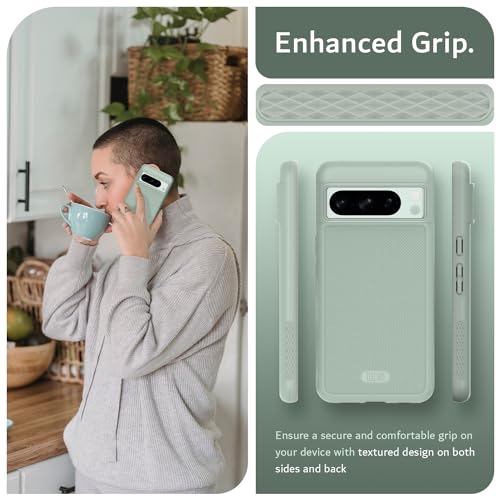 TUDIA MergeGrip [Military Grade] Designed for Google Pixel 8 Pro Case (2023) - [Drop Tested] Dual Layer Shockproof Slim Rugged Tough Heavy Duty Protective Phone Cases Cover - Green Lily - Image 4