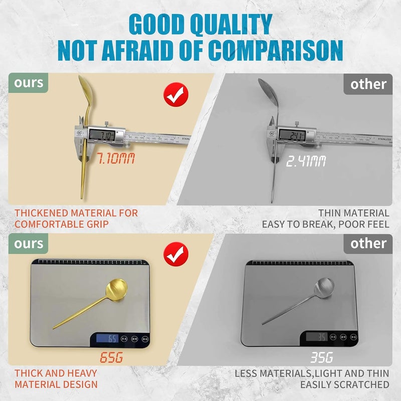 Lemeya Matte Silverware Set for 4Modern Stainless Steel Brushed Cutlery Set20Pieces Heavy Duty Flatware SetKnives Spoons and Forks Set Utensils Set Satin Finish Dishwasher Safe - Image 3