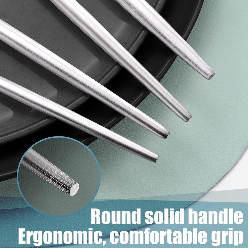 Lemeya Matte Silverware Set for 4Modern Stainless Steel Brushed Cutlery Set20Pieces Heavy Duty Flatware SetKnives Spoons and Forks Set Utensils Set Satin Finish Dishwasher Safe - Image 5