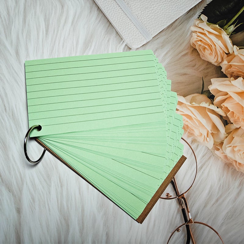 Generic Index Ringed Mini Notepad with Lined Pages light green 