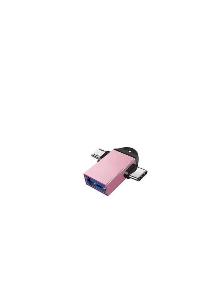 OTG Adapter 2 in 1 Type C Micro USB 3.0 OTG Adapter Converter, Used for Data Synchronization, OTG Converter is Suitable for Media TV Sticks, Mobile Phones or Tablets | color may vary