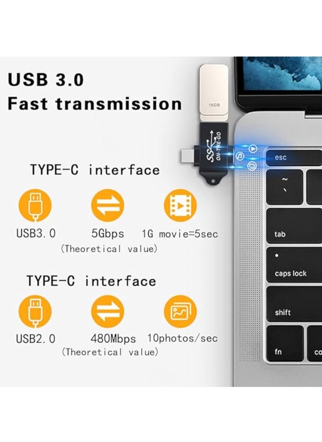 OTG Adapter 2 in 1 Type C Micro USB 3.0 OTG Adapter Converter, Used for Data Synchronization, OTG Converter is Suitable for Media TV Sticks, Mobile Phones or Tablets | color may vary