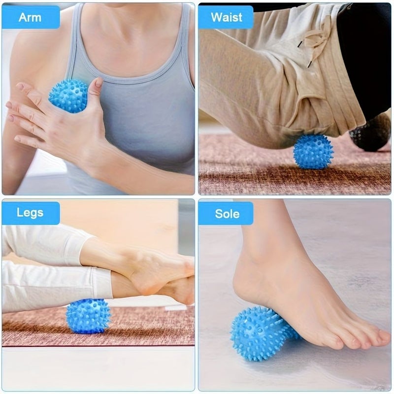 Blue 2 Pack Fitness Yoga Massage Balls For Muscle Relaxation And Deep Tissue Release - Image 5