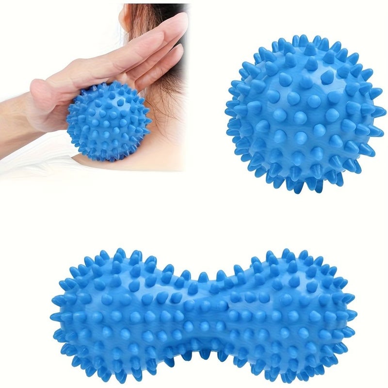 Blue 2 Pack Fitness Yoga Massage Balls For Muscle Relaxation And Deep Tissue Release - Image 1
