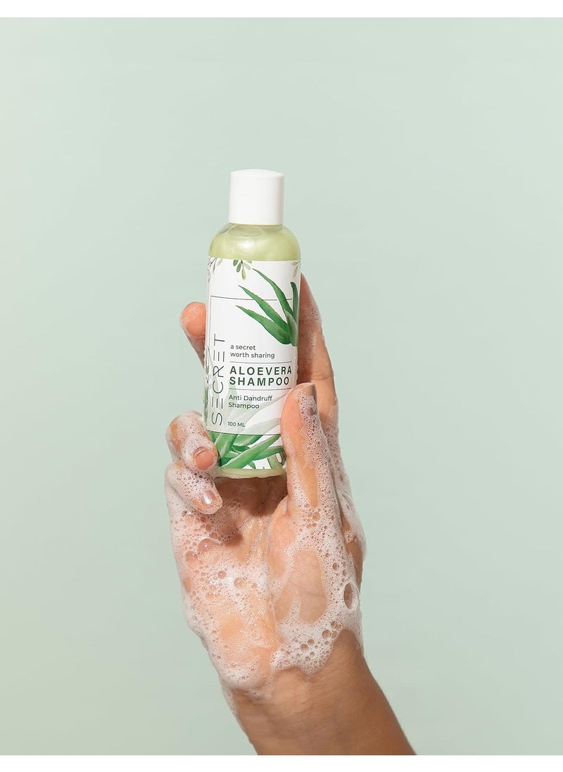 Secret - Secret Aloe Vera shampoo Reduces Dandruff And Itchy scalp Free from Sls Parabens and Silicones 100ml - Image 1