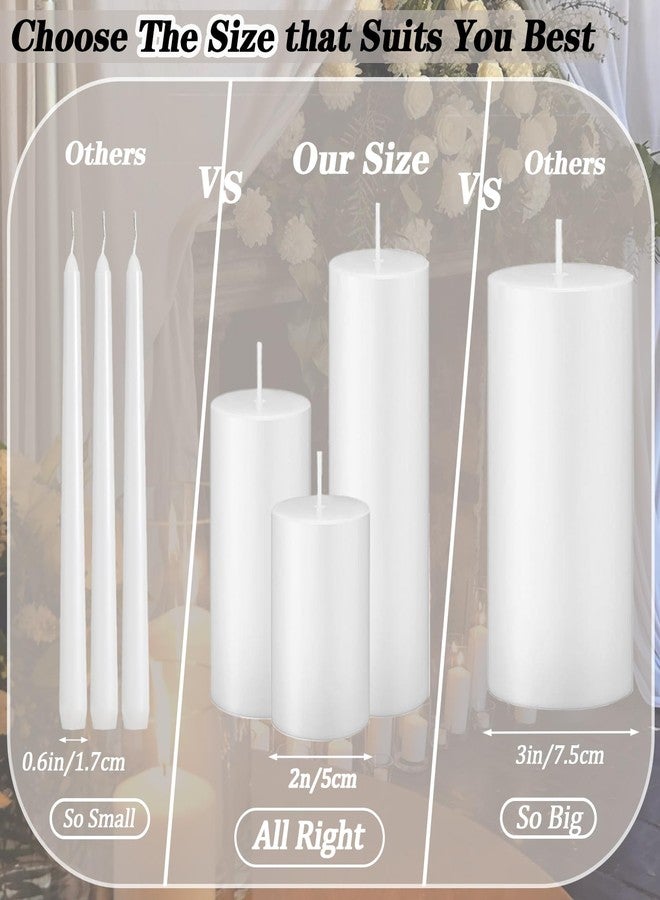 Trxvxo 18 Pcs White Pillar Candles Bulk Set，Hurricane Candles，3 Different Lengths 2 x 3/4/6 Inch (6 Each)，Dripless Unscented Smokeless，Gives You a Better Atmosphere When Organizing an Event Party. - Image 3
