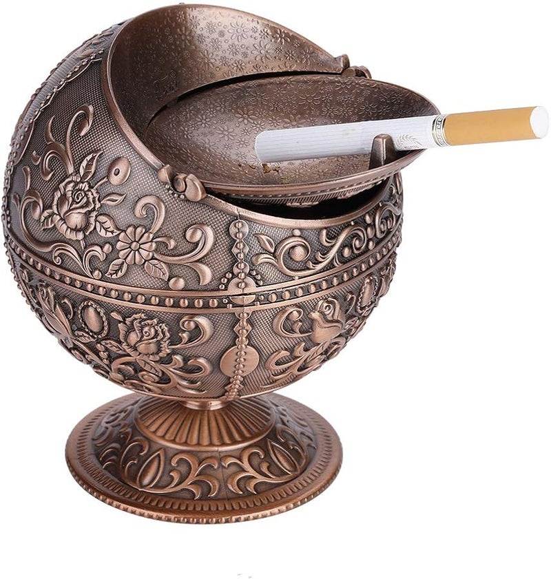 Copper Castle Windproof Ashtray Exquisite Craftsmanship Portable Home Decoration Gift - Image 4
