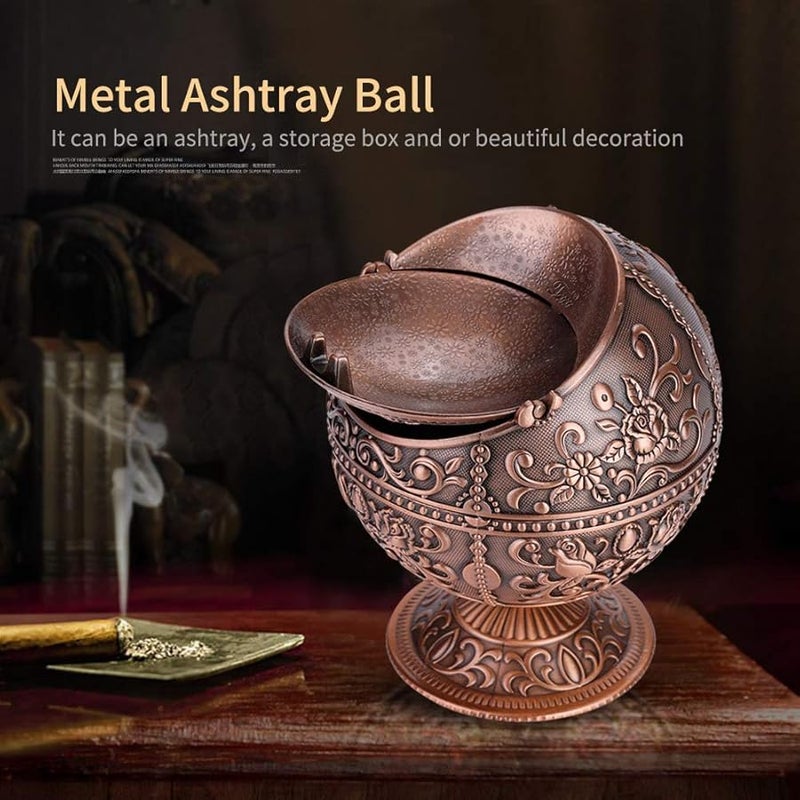 Copper Castle Windproof Ashtray Exquisite Craftsmanship Portable Home Decoration Gift - Image 5