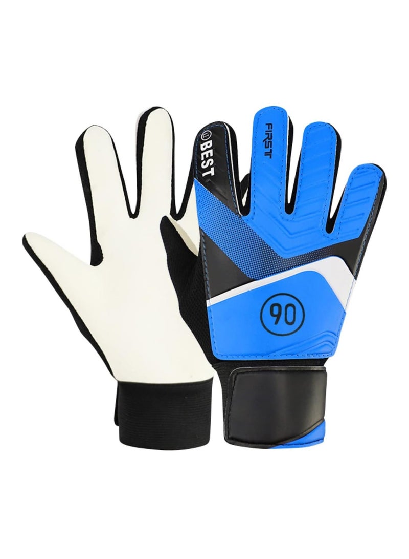Generic Adjustable Goalkeeper Protective Equipment Gloves Adult Youth Goalkeeper Gloves Latex Anti-Collision Finger Protectors Goalkeeper Gloves Hand Guards (Blue Size 5, Suitable For Palm Length 15-16cm)  - Image 1