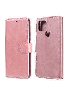 HuHa Case Cover For For Google Pixel 5 XL / Pixel 4a 5G Classic Calf Texture PU + TPU Horizontal Flip Leather Case, with Holder & Card Slots & Wallet(Rose Gold) 