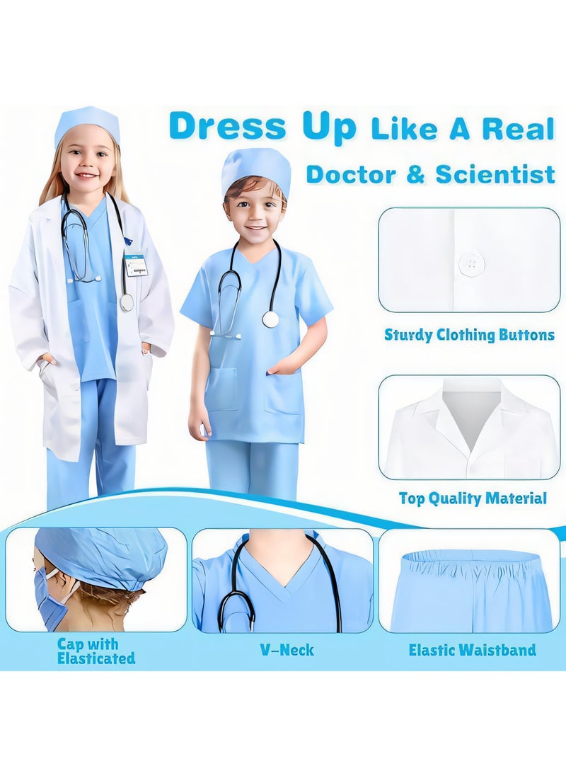 طقم زي الطبيب مع ملحقات غنية، مجموعة لعب تظاهرية بطابع الطبيب، مجموعة لعب زي الممرضة مع سماعة طبية وأدوات أخرى، مناسبة للتنكر والحفلات ذات الطابع الخاص واللعب العائلي  - Image 3