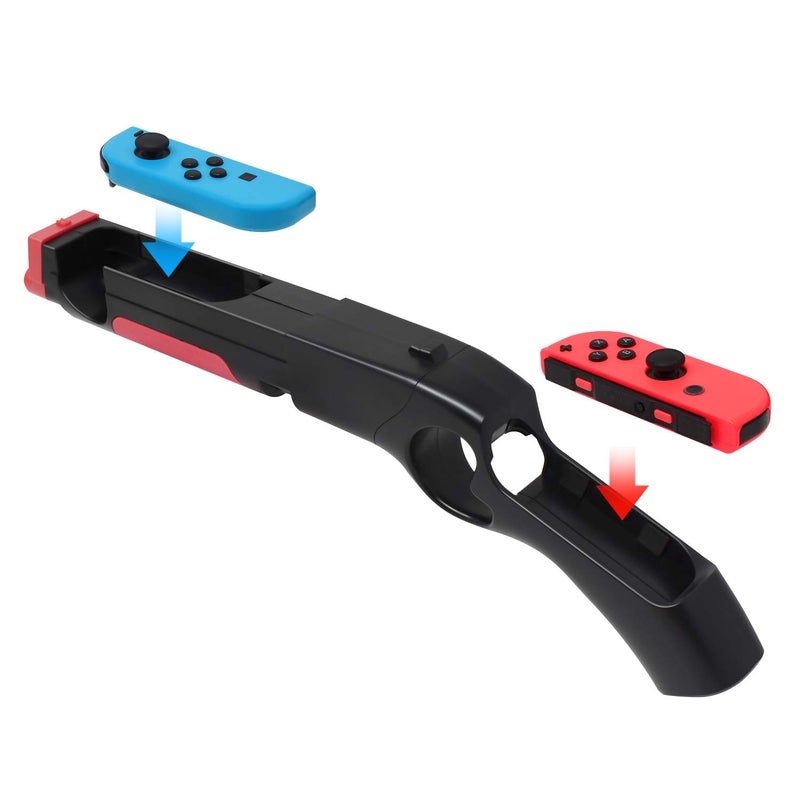 FYOUNG Game Gun Controller for Nintendo Switch/Switch OLED Hand Grips Shooting Games for Wolfenstein 2: The New Colossus, for Big Buck Hunter Arcade - Compatible with Joy Cons and Other Shooting Games - Image 2