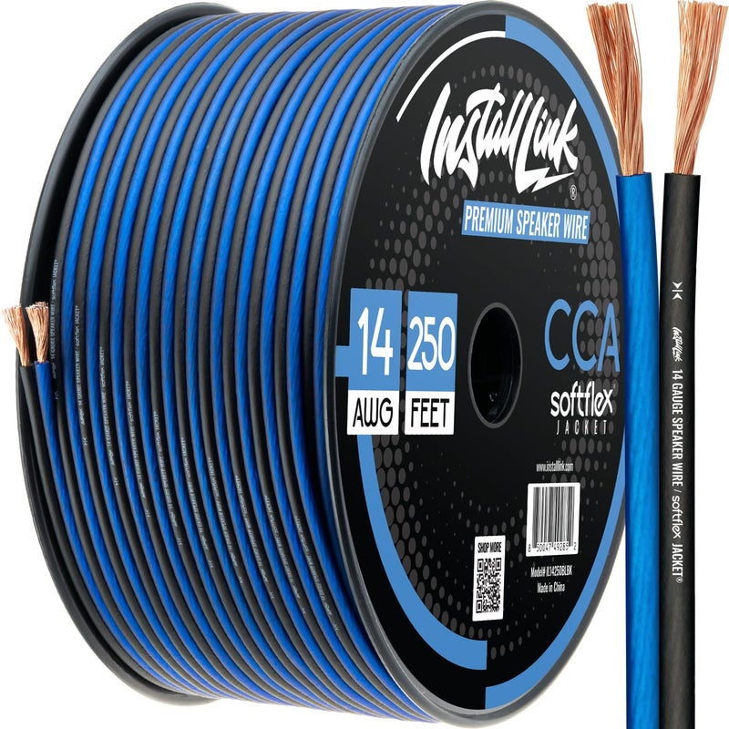 Install Link 14 AWG Gauge Speaker Wire Cable 250 Feet Stereo Car or Home Theater CCA