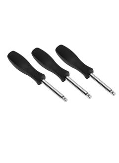 Excefore 3 Pack Drive Spinner Handle Socket Driver Handle, 1/4 Inches Square Rod Socket Handle for Car Repair (Black )  - Image 1