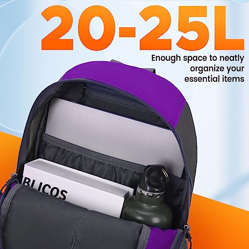 sunhiker Cycling Hiking Backpack Water Resistant Travel Backpack Lightweight SMALL Daypack M0714 (purple) - Image 5