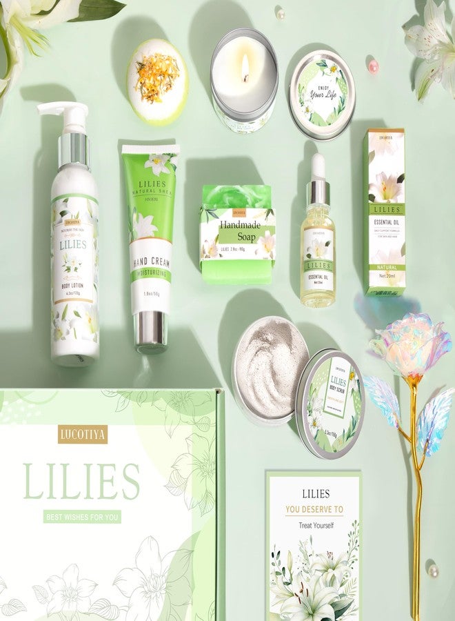 LUCOTIYA Gifts for Women, Birthday Gifts for Women, Lilies Self Care Set,Christmas Mothers Day Relaxing Spa Basket for Mom, Grandma, Girlfriend, Sister, Friends - Image 2