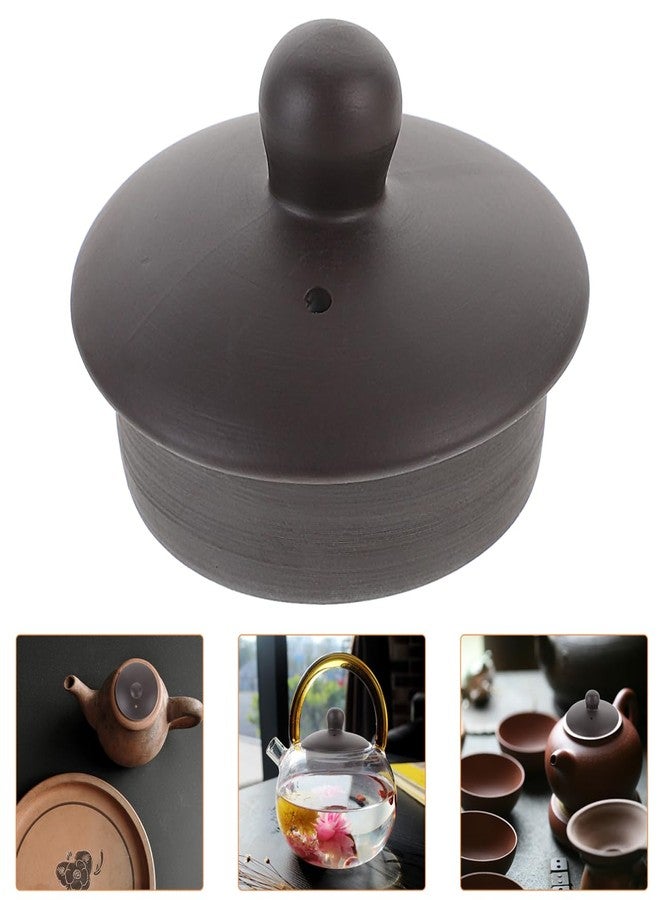 LABRIMP Decorative Ceramic Teapot Lid Replacement Cover for Small Tea Kettle Leak-Resistant Teapot Accessory for Home Parties and Camping 2.36X2.36X1.57In - Image 5