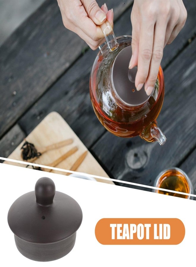 LABRIMP Decorative Ceramic Teapot Lid Replacement Cover for Small Tea Kettle Leak-Resistant Teapot Accessory for Home Parties and Camping 2.36X2.36X1.57In - Image 4
