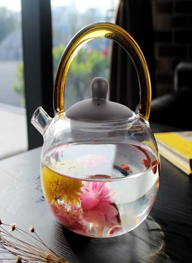 LABRIMP Decorative Ceramic Teapot Lid Replacement Cover for Small Tea Kettle Leak-Resistant Teapot Accessory for Home Parties and Camping 2.36X2.36X1.57In - Image 3