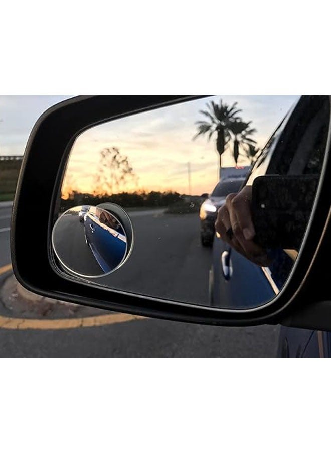 Blind Spot Mirror, 2" Round HD Glass Frameless Convex Rear View Mirror, Pack of 2 - Image 2