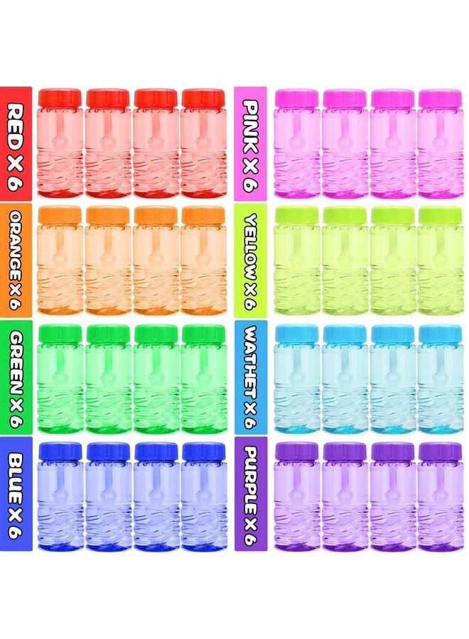 MAPIXO 48 Pack Bubble Bottle With Wand Attached To The Cap (8 Colors) Bubbles Bulk Set For Kids Party Favors Blower Bubbles Refill Toy For Toddler Summer Outside Birthday Gift Goody Bag Stuffers Supplies - Image 4