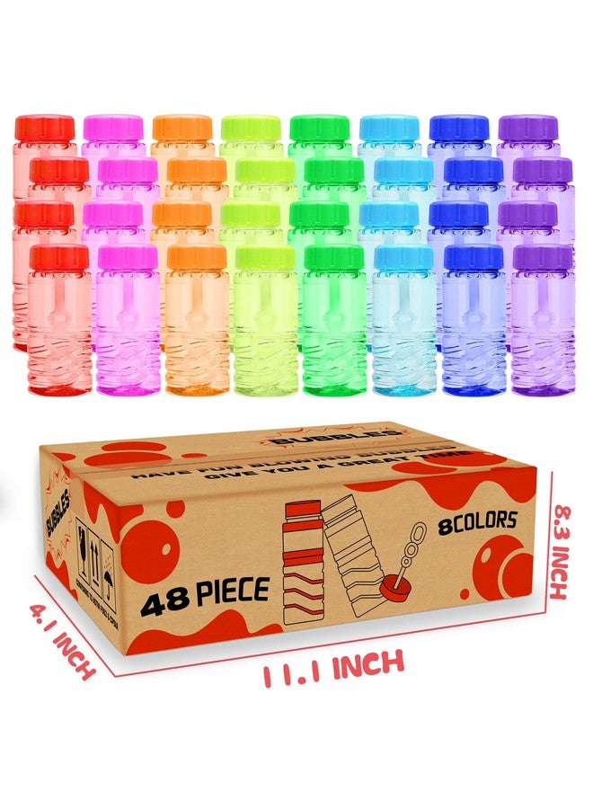 MAPIXO 48 Pack Bubble Bottle With Wand Attached To The Cap (8 Colors) Bubbles Bulk Set For Kids Party Favors Blower Bubbles Refill Toy For Toddler Summer Outside Birthday Gift Goody Bag Stuffers Supplies - Image 3