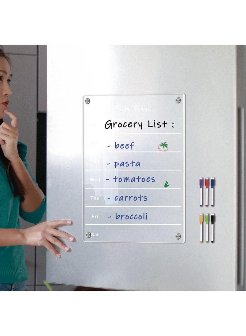 Magnetic Transparent Acrylic Week Plan Memo Message Board Erasable Refrigerator Sticker - Image 3