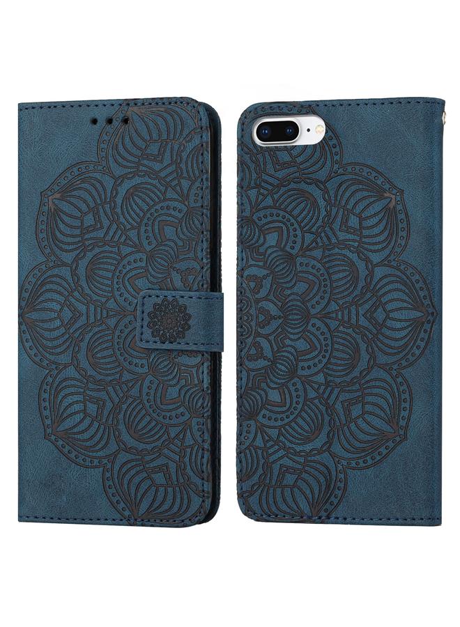 The Bros Mandala Embossed Flip Leather Phone Case For iPhone 7 Plus / 8 Plus