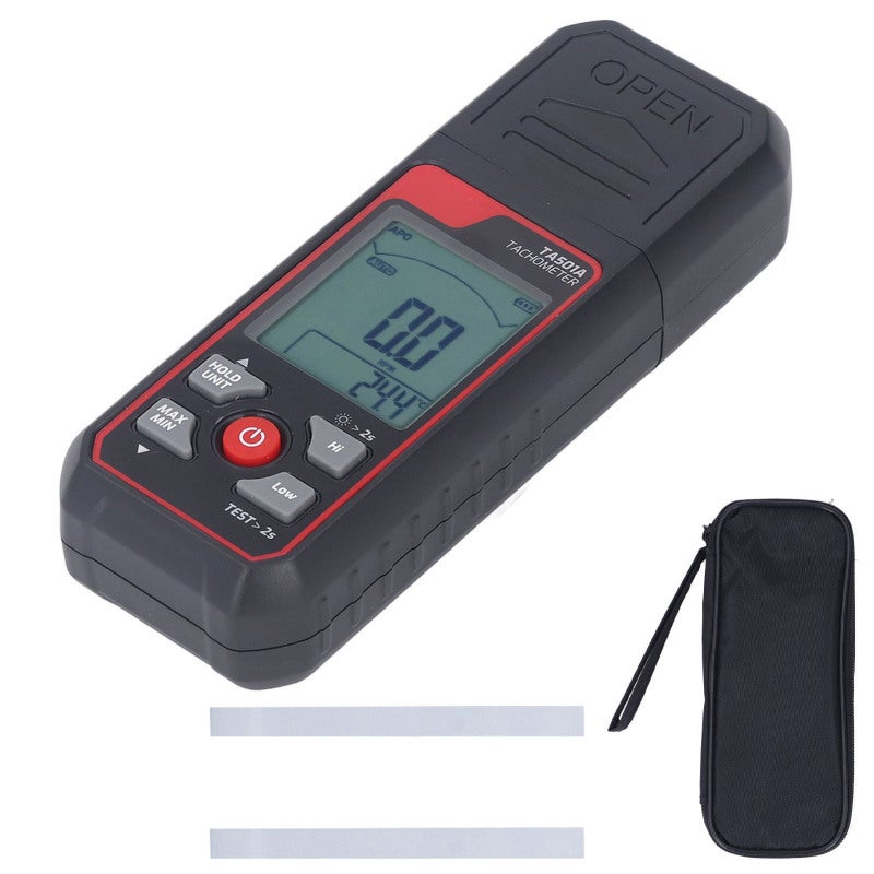 TASI Digital Tachometer 2.5-999999 RPM Non-Contact Infrared Laser Measurement - Data Lockable with Threshold Alarm ABS Material for Industrial Maintenance - Image 1