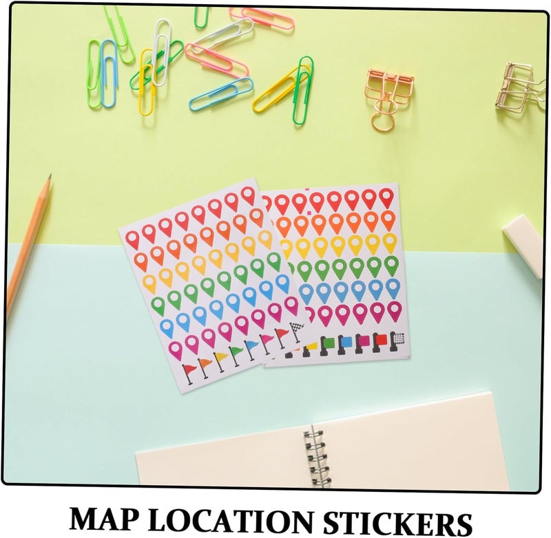 12 Sheets Self-Adhesive Map Stickers with Colorful Dots for Adventure Map Markers and Projects, Sturdy Lasting Stick Labels for Instant Identification and Travel Tracking - Image 3