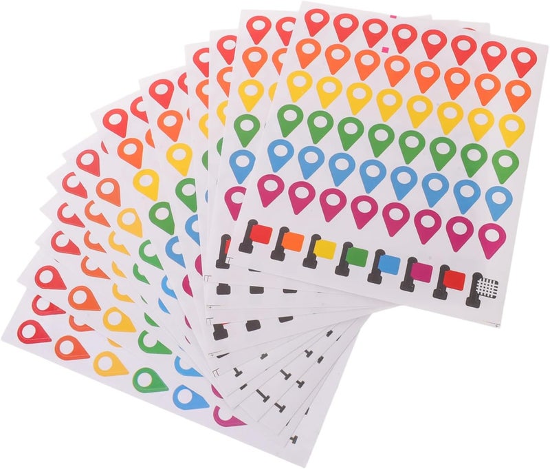 12 Sheets Self-Adhesive Map Stickers with Colorful Dots for Adventure Map Markers and Projects, Sturdy Lasting Stick Labels for Instant Identification and Travel Tracking - Image 1