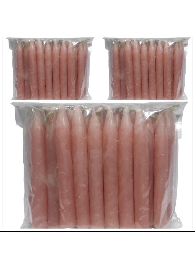 Lighting Candles – Pink – Unscented – 9 cm length, 12 mm diameter – For birthdays, special occasions, and emergencies – Pack of 25 candles (Offer: 3 packs = 75 candles)