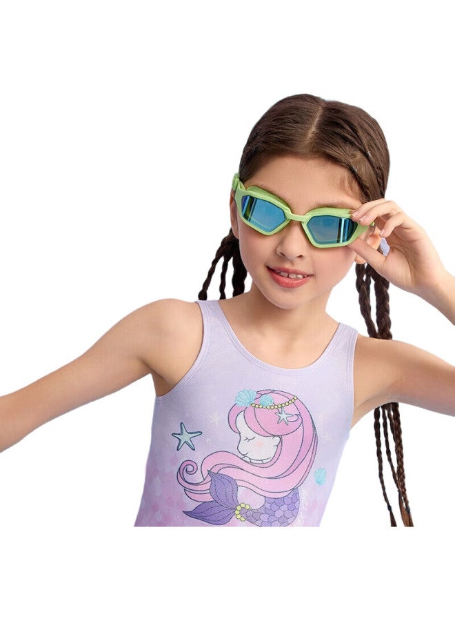 WATERTIME Kids Swimming Goggles 6-12 Years Old Coated Anti-Fog Professional Swim Goggles 10-15 Years Old Swimming Goggles Starry Green - Image 1