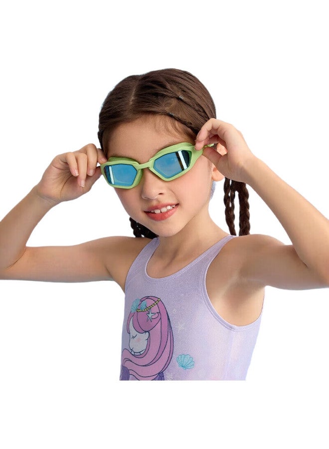WATERTIME Kids Swimming Goggles 6-12 Years Old Coated Anti-Fog Professional Swim Goggles 10-15 Years Old Swimming Goggles Starry Green - Image 3