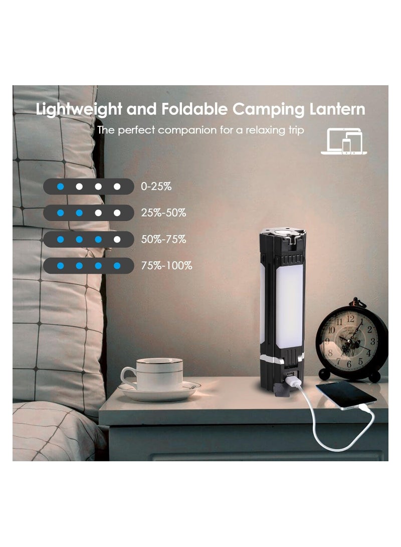 KASTWAVE Camping Lantern, LED Flashlight Lantern, Foldable Electric Camping Lights Lamp 5 Modes, 3000mAh Portable Power Bank with Magnetic Top for Outdoor, Power Cuts, Fishing, Magnetic Vehicle Repair Light - Image 5