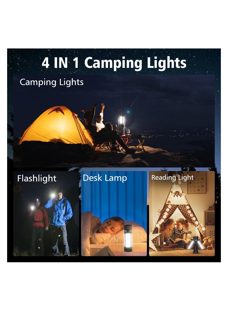 KASTWAVE Camping Lantern, LED Flashlight Lantern, Foldable Electric Camping Lights Lamp 5 Modes, 3000mAh Portable Power Bank with Magnetic Top for Outdoor, Power Cuts, Fishing, Magnetic Vehicle Repair Light - Image 4