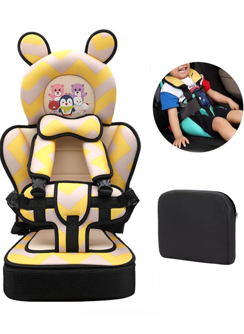 MIXDE Lightweight Portable Baby Booster Car Seat, Travel Car Seat, Children's car seat Cushion, Car Seat Pad, Travel Car Seat Accessories with Seat Belt and Booster Seat Pad for Car, Stroller  - Image 1