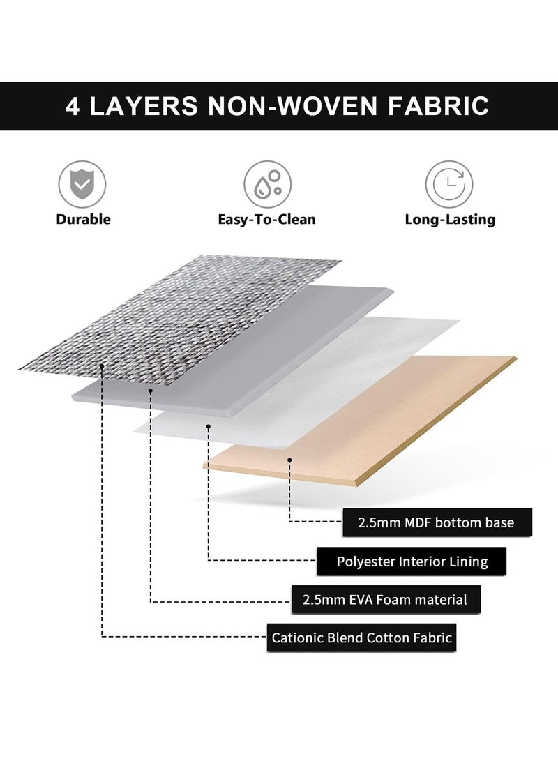 Beauenty Storage Bins, 3 Pcs Fabric Storage Basket, Linen Closet Organizers with Handles Cubes, Rectangular Fabric Storage Bins Collapsible, Perfect for Shelves, Closets, Home, Office(Grey+Beige) - Image 3