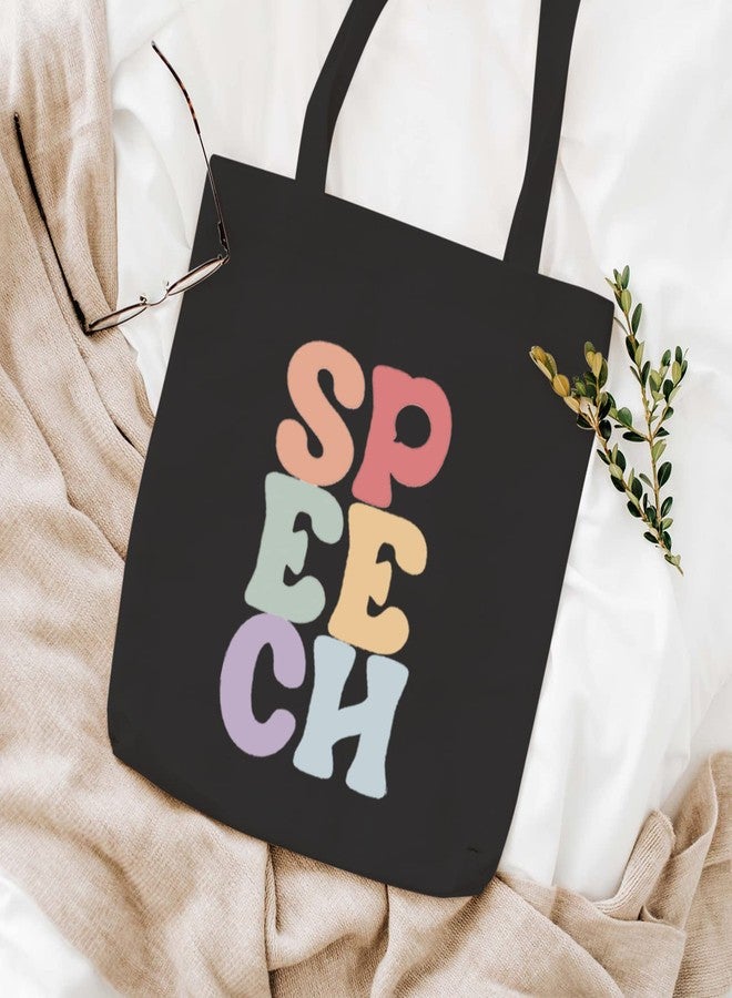 WCGXKO Speech Therapist Gift SPPECH Tote Bag For SLP Speech Therapy Student SLP Graduation Gift (SPPECH2 black) - Image 4