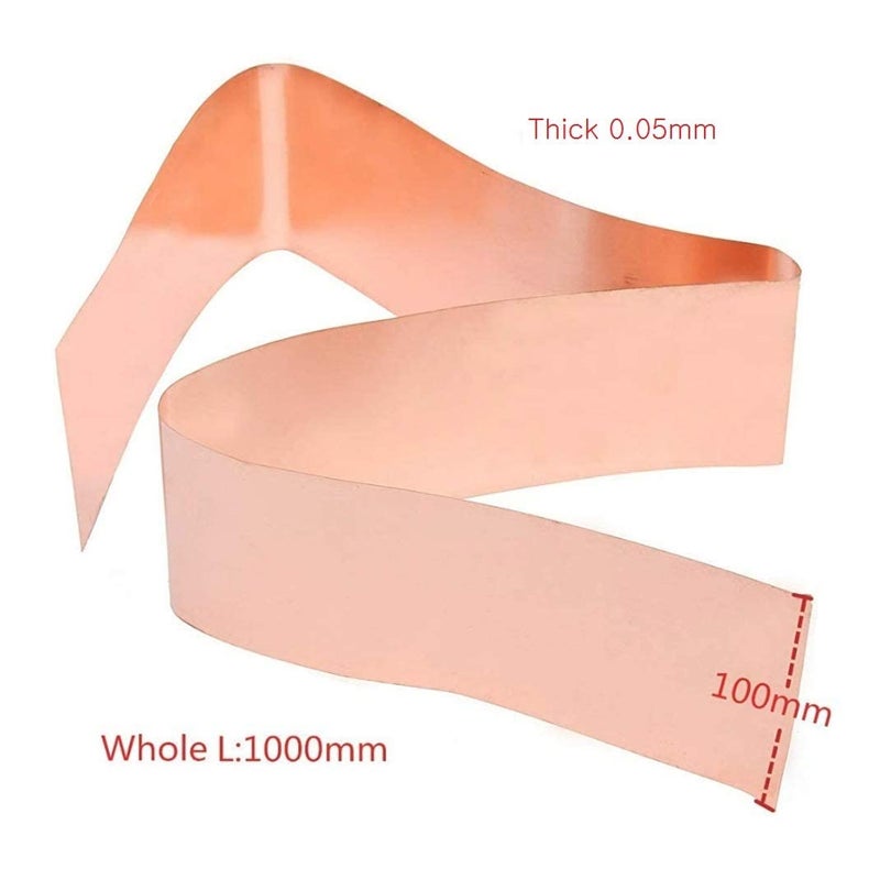ART IFACT 99.9% Pure Copper Foil/Sheet 1000mm X 100mm (0.05 mm thick) for Art Crafts, Embossing, Vastu, Designing Embossing - Aviation Quality Copper (1 Meter, 0.05mm Thick X 4 Inch wide) - Image 3