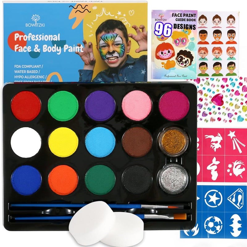 Bowitzki Body Face Paint Kit 13 colors