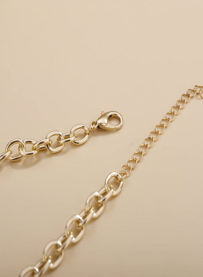 Aimimier 1920s Big Faux Pearl Strand Choker Necklace with Earrings Gold Chain Gold Beads Cluster Necklace for Women (Style 2) - Image 5