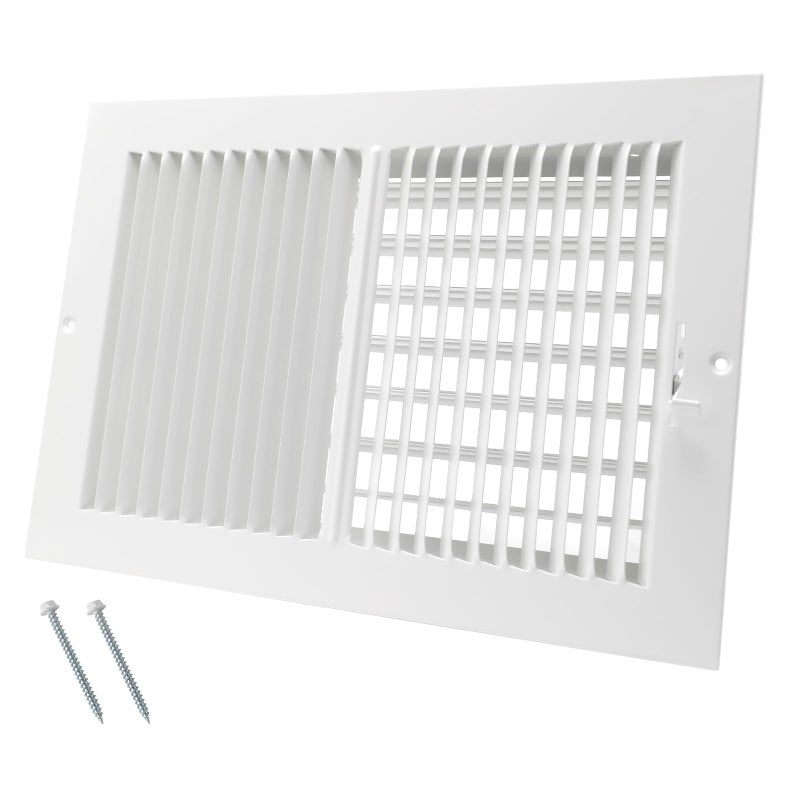Howeall 12 x 8 Inch [Duct Opening] Air Vent Covers for Wall or Ceiling - High Airflow 2 Way Steel Ventilation - Adjustable Wall/Ceiling Register, 13-3/4 Inch x 9-3/4 Inch [Overall Dimensions] - Image 1